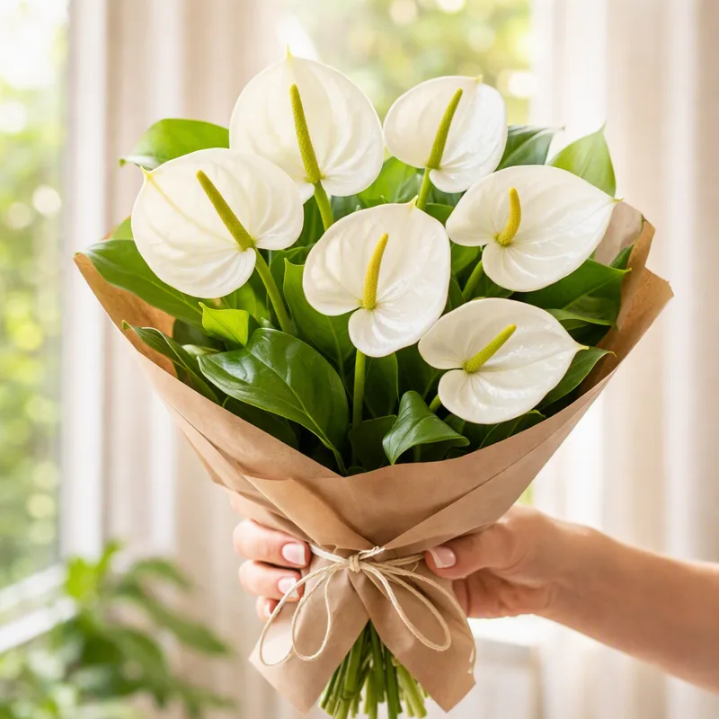 Anthurium (Flamingoblume) - weiß - Bild 3