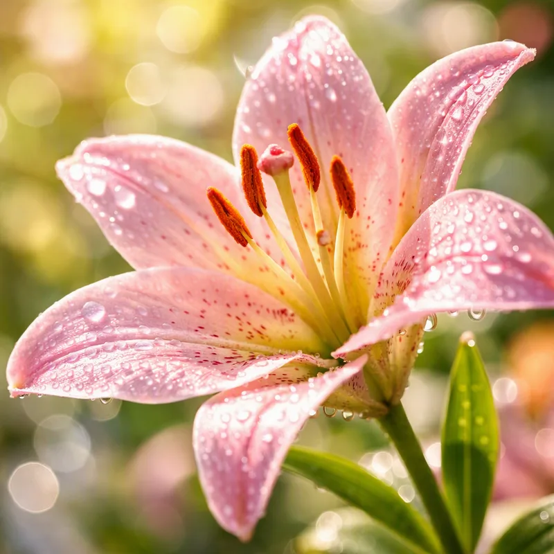 Rosa Lilie arrangiert in Wohnumgebung